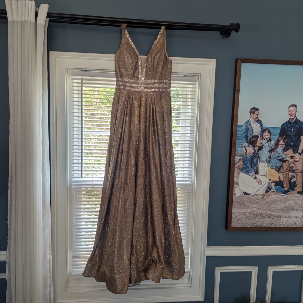 Cara Couture Shimmering Gold Dress